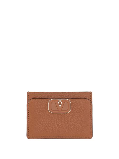 Vlogo leather card holder. Valentino Garavani | 4W2P0AA5LFNKEL